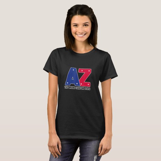 Arizona AZ Retro American Flags Pride T-shirt (Voorkant volledig)