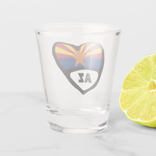 Arizona, AZ-staatsvlag in het hart Shot Glas (Achterkant)