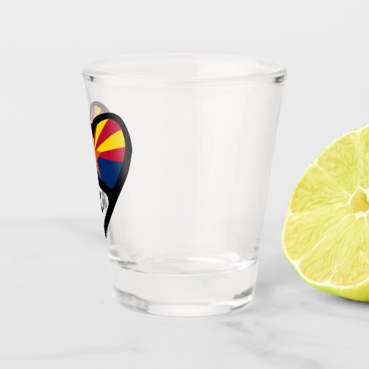 Arizona, AZ-staatsvlag in het hart Shot Glas (Rechts)