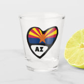 Arizona, AZ-staatsvlag in het hart Shot Glas (Voorkant)