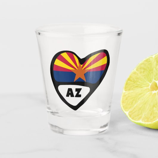 Arizona, AZ-staatsvlag in het hart Shot Glas (Voorkant)