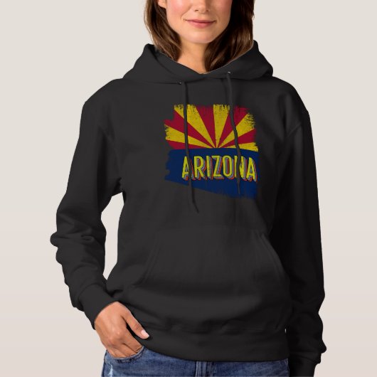  Arizona AZ State Flag Map Souvenir 70s Hoodie (Voorkant)