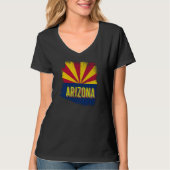  Arizona AZ State Flag Map Souvenir 70s T-shirt (Voorkant)