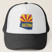 Arizona AZ State Flag Map Souvenir 70s Trucker Pet (Voorkant)