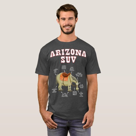 Arizona AZ SUV Funny Joke Horse Mule Souvenir T-shirt (Voorkant volledig)