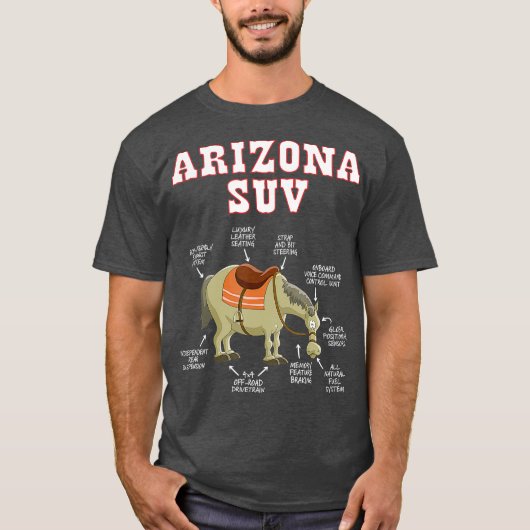 Arizona AZ SUV Funny Joke Horse Mule Souvenir T-shirt (Voorkant)