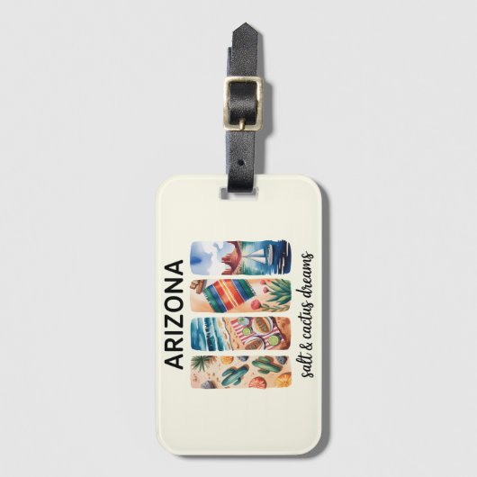 Arizona Bagagelabel – Salt & Cactus Dromen (Voorkant (verticaal))