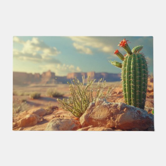 Arizona Barrel Desert Landschap Zuidwest Deurmat (Voorkant)