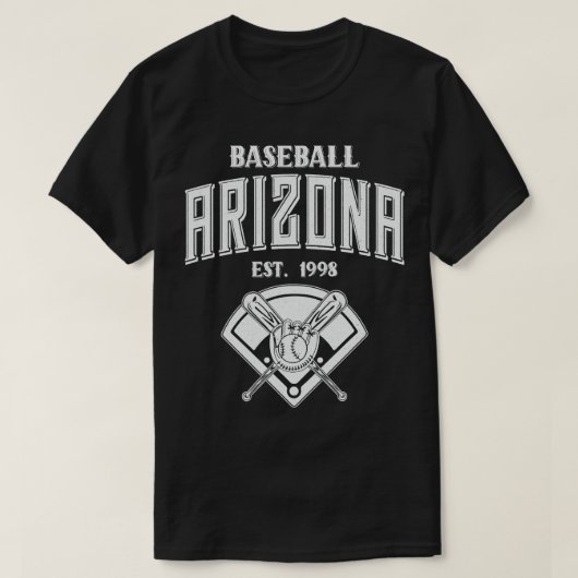Arizona Baseball EST 1998  Wit Tekst T-shirt (Design voorkant)