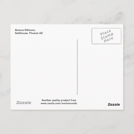 Arizona Biltmore, Bathhouse, Phoenix AZ Briefkaart (Achterkant)