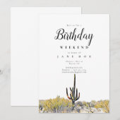 Arizona Birthday Weekend Invitation Kaart (Voorkant / Achterkant)