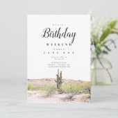 Arizona Birthday Weekend Invitation Kaart (Staand voorkant)