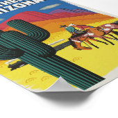 Arizona Boho Cactus Vintage Travel Poster (Hoek)