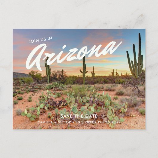 Arizona Bruiloft Save the Date Briefkaart (Voorkant)