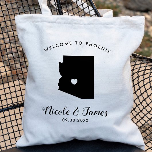 Arizona bruiloft welkomsttas, hotelgast tote bag
