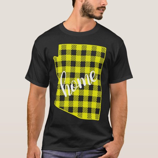 Arizona Buffalo Plaid Home State Country Yellow Pl T-shirt (Voorkant)