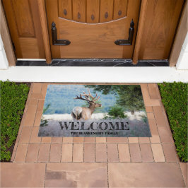 Arizona Bull Elk Full Velvet Antlers gepersonalise Deurmat