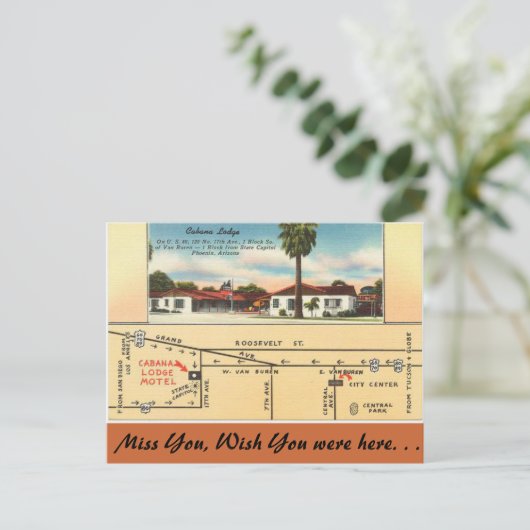 Arizona, Cabana Lodge Briefkaart (Staand voorkant)