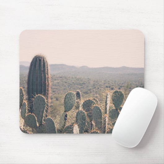 Arizona Cacti | Landschapsfoto van woestijn Boho Muismat (Met muis)
