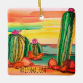 Arizona cacti-Ornament Keramisch Ornament (Voorkant)