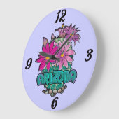 Arizona cactus bloemen Wall Clock Grote Klok (Hoek)