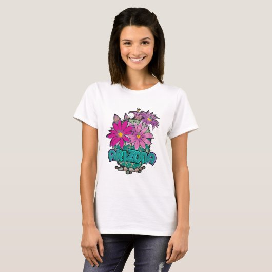 Arizona Cactus Blooms T-shirt (Voorkant volledig)