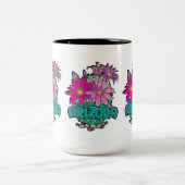 Arizona Cactus Blooms Tweekleurige Koffiemok (Center)