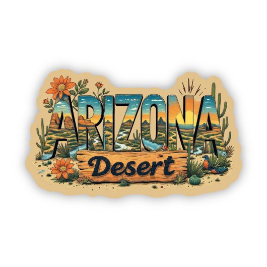 Arizona Cactus Desert Sticker | Southwest Decal