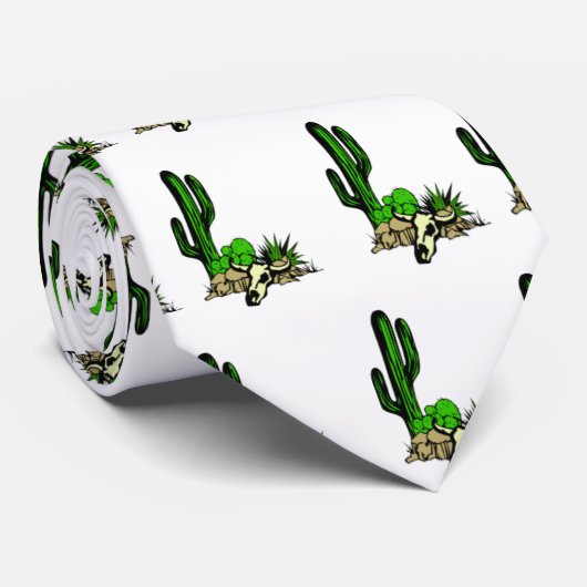 Arizona Cactus en Skull stropdas (Opgerold)