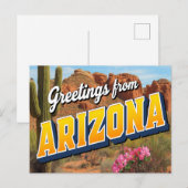 Arizona Cactus en Woestijn Briefkaart (Voorkant / Achterkant)