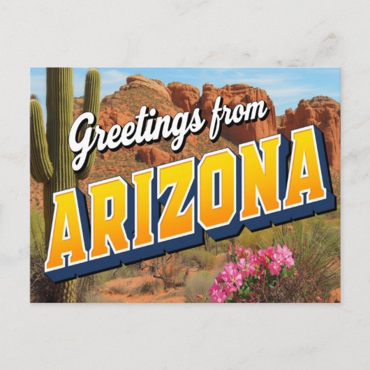 Arizona Cactus en Woestijn Briefkaart (Voorkant)