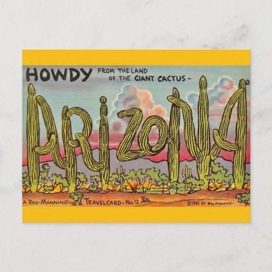 Arizona Cactus Groeten Briefkaart (Voorkant)