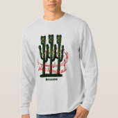 Arizona Cactus Kerstmis Feliz Navidad T-shirt (Voorkant)