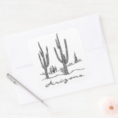Arizona Cactus Land Vierkante Sticker (Envelop)