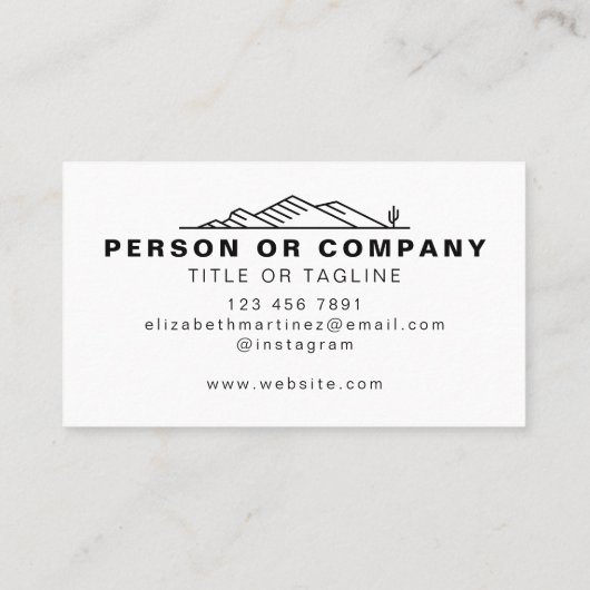 Arizona cactus landschapsarchitectuur of onroerend visitekaartje (Achterkant)