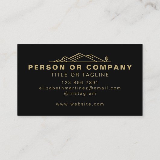 Arizona cactus landschapsarchitectuur of onroerend visitekaartje (Achterkant)