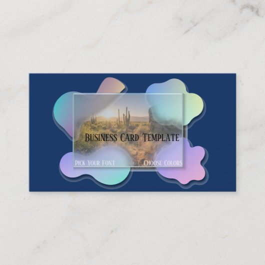 Arizona Cactus Sunset Desert Visitekaartje (Voorkant)