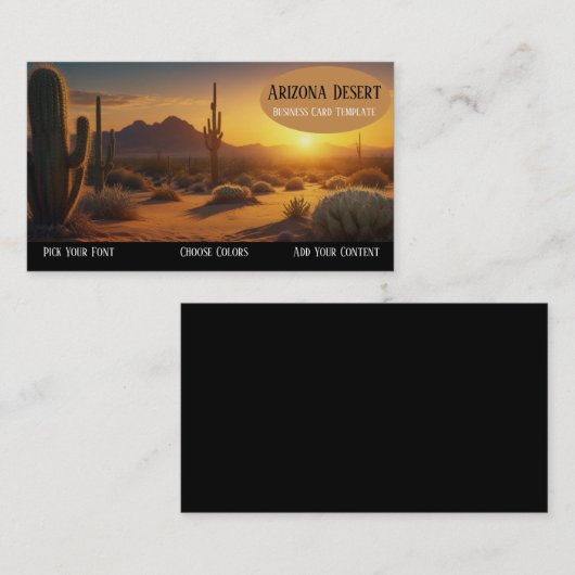 Arizona Cactus Sunset Desert Visitekaartje (Voorkant / Achterkant)
