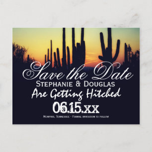 Arizona Cactus Sunset Save the Date Briefkaarten