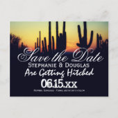 Arizona Cactus Sunset Save the Date Briefkaarten (Voorkant)