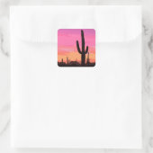 Arizona Cactus Sunset Vierkante Sticker (Tas)