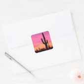 Arizona Cactus Sunset Vierkante Sticker (Envelop)