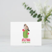 Arizona Cactus Wren Briefkaart (Staand voorkant)
