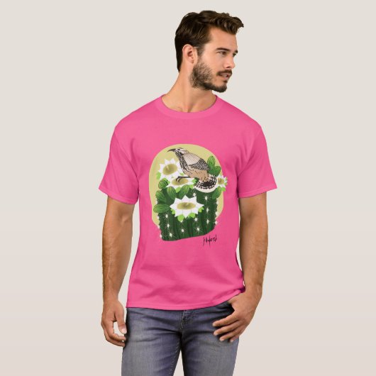 Arizona Cactus Wren en Saguaro Cactus oversized T-shirt (Voorkant volledig)