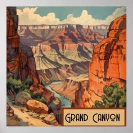 Arizona Canyon Retro Muurdecoratie Poster