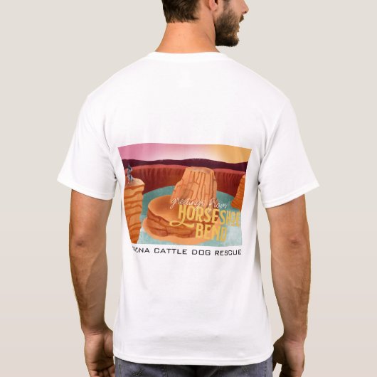 Arizona Cattle Dog Rescue - Hoefijzer Bend T-shirt (Achterkant)