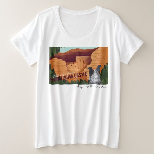 Arizona Cattle Dog Rescue - Montezuma Castle Grote Maat T-shirt (Design voorkant)