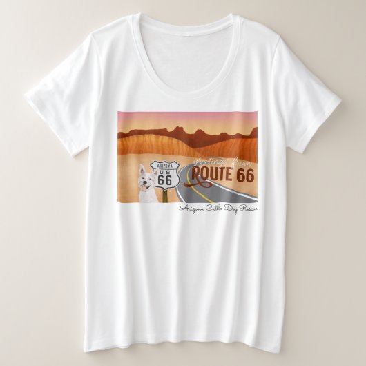 Arizona Cattle Dog Rescue - Route 66 Grote Maat T-shirt (Design voorkant)