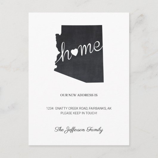 Arizona Chalkboard Moving Announcement Briefkaart (Voorkant)