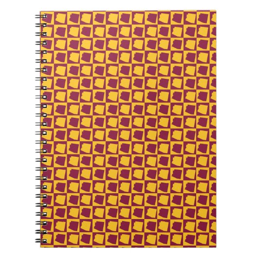 Arizona Checkerboard Maroon Gold Pattern Notitieboek (Voorkant)
